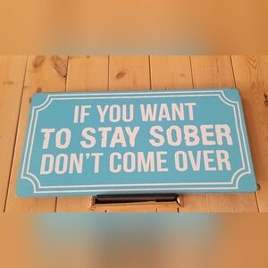 Turquoise and White Humorous Wall Sign